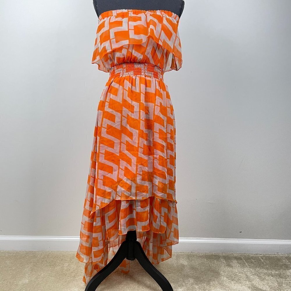 Jessica Taylor Women's Orange Strapless style dres- Large